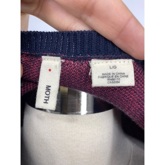 Anthropologie Moth Pistriped Fox pattern Vest Cardigan - Picture 7 of 11